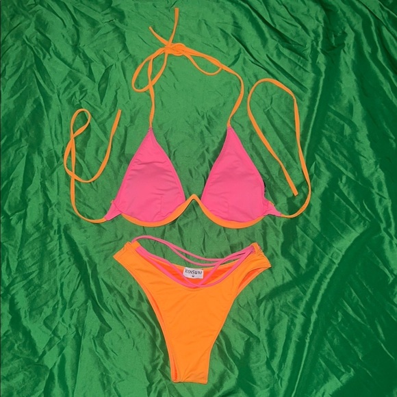 ICON Swim Pink and Orange Bikini size Medium - Picture 1 of 6